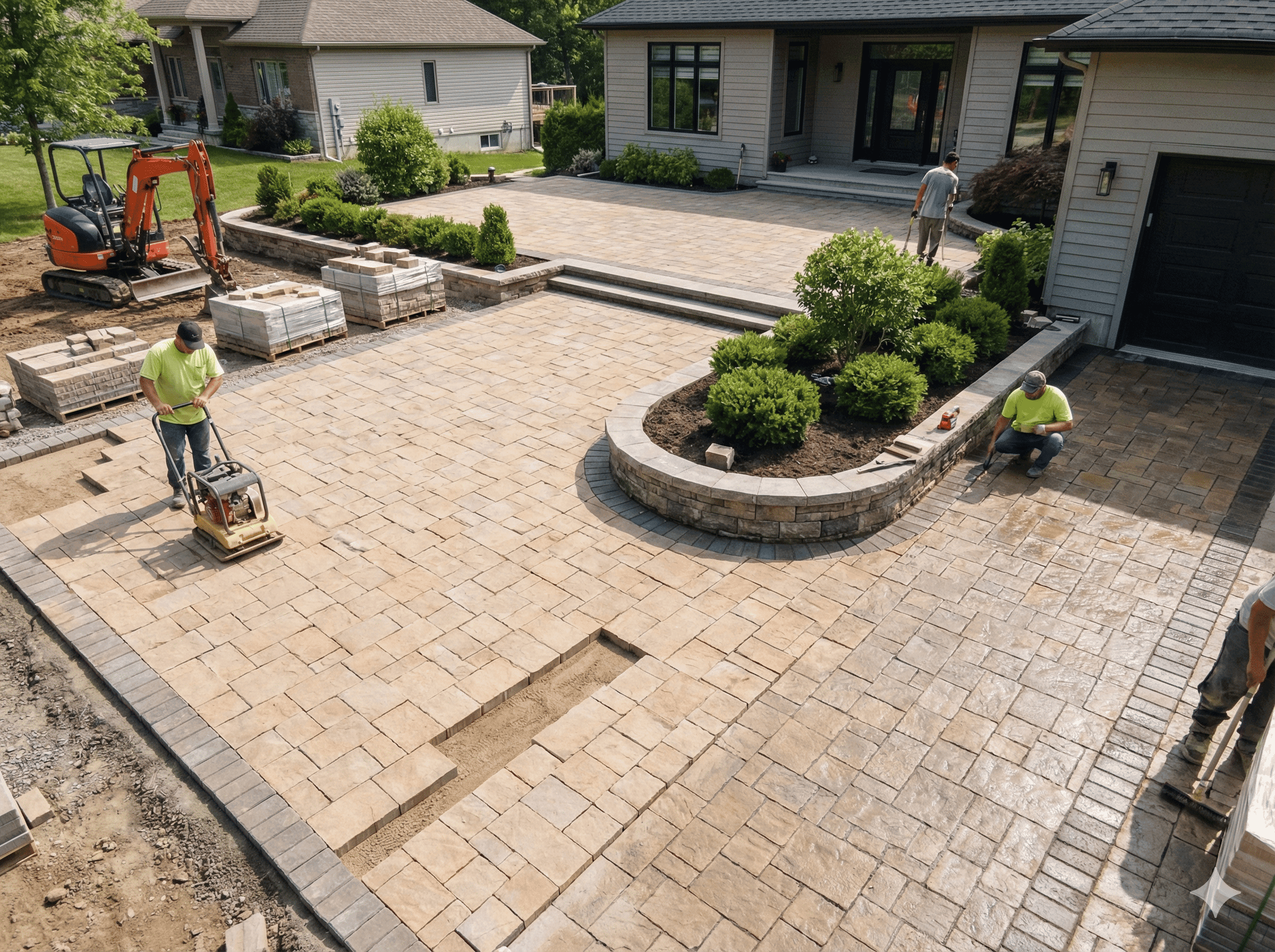 Remise à neuf et aménagement de pavé uni